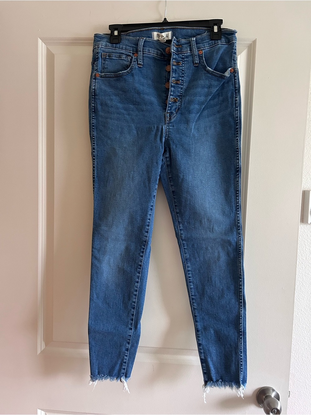 Madewell Skinny Button-Fly Jeans in Medium Blue